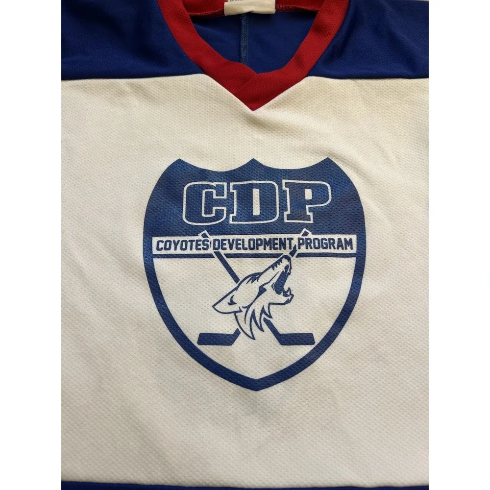K1 Sportswear Hockey‎ Jersey Youth L White Blue Red Good CDP Coyotes Program 6